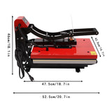 Heat Press Machine for T Shirt, 16"x20" Slide Out Auto Open Digital T-Shirt Printer Machine, Red Clamshell Semi-Automatic Sublimation Printer YIYIBYUS