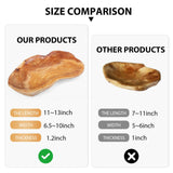 BTEOBFY Natural Wood Fruit Bowl 11-13 inch, Unique Handmade Wood Serving Platter, Wood Fruit Snack Dish for Sandwich Bread Serving, Appetizer BTEOBFY