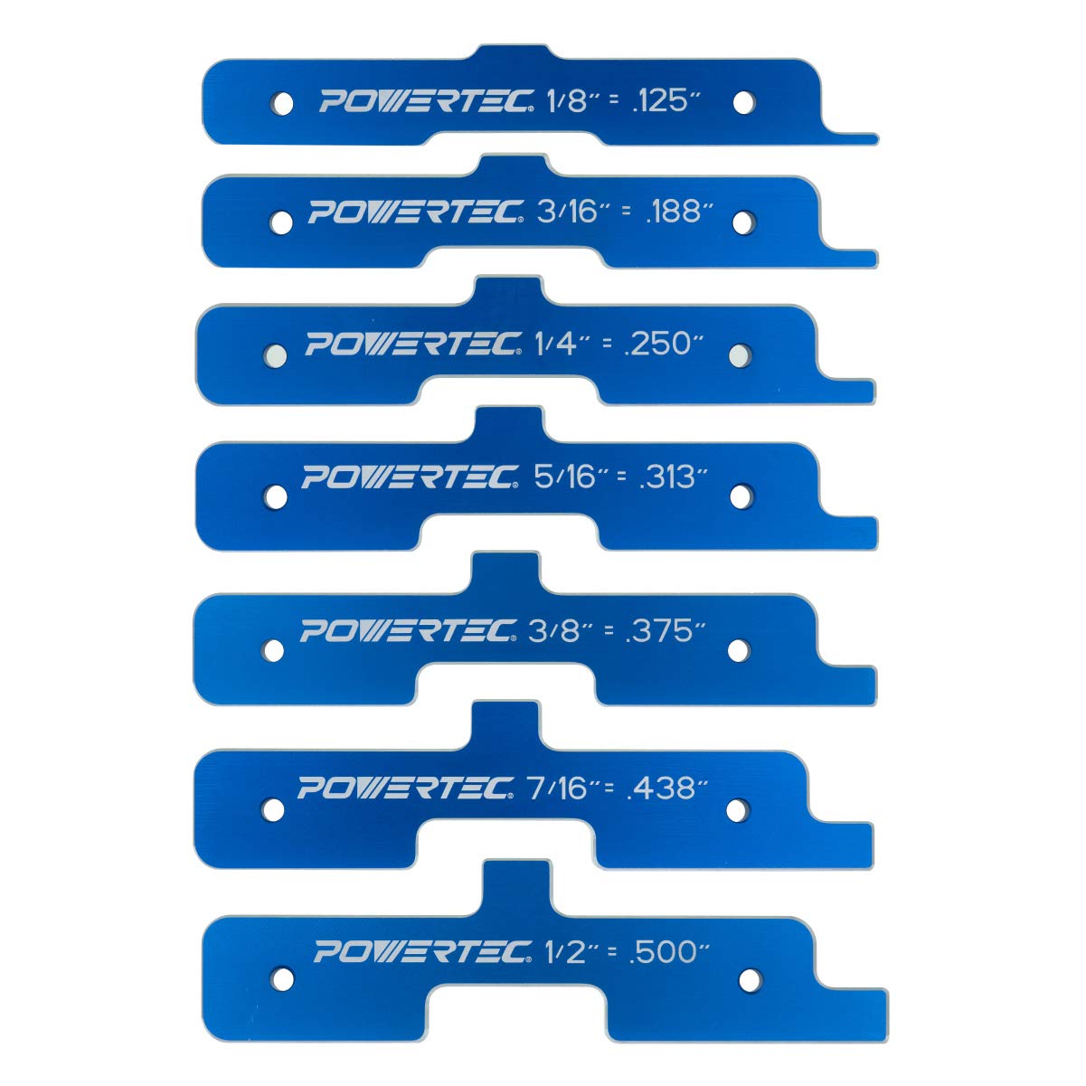 POWERTEC 7pc Set Router Table Setup Bars, Aluminum Setup Blocks Height Gauge Set for Table Saw, Band Saw Accessories, Woodworking | 3-Gauges-in-One, - WoodArtSupply