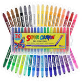 U.S. Art Supply Super Crayons Set of 36 Colors - Smooth Easy Glide Gel Crayons - Bright, Blendable and Washable US Art Supply