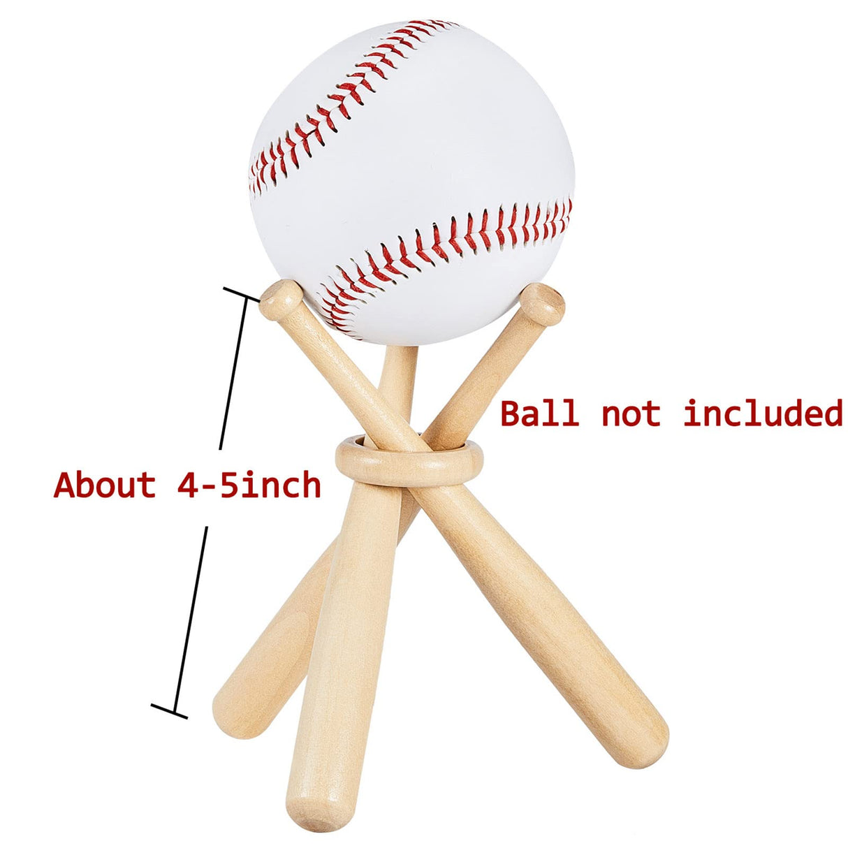 Maitys Wooden Baseball Stand Display Holder with Mini Baseball Bats and Wooden Circles for Baseball Players Fans (8) Maitys