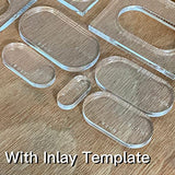 Monliful Pack of 4 Oval Inlay Template Set, Router Templates for Woodworking,Router Jig Templates Decorative Templates Monliful