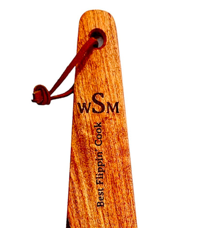 COWBOY SPATULA Mesquite Wood - TEXAS SLIM Handmade in Texas, Made in USA. Perfect cast iron, steel and non-stick cookware, Personalize it with an - WoodArtSupply