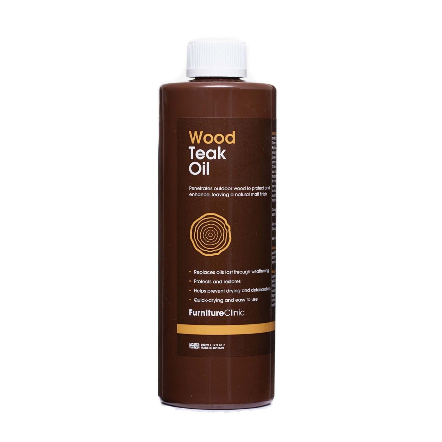 Furniture Clinic Teak Oil | Wood Oil Protects and Cleans Outdoor and Indoor Furniture | Restores & Protects Wood, Prevents Drying & Other Damage | Furniture Clinic