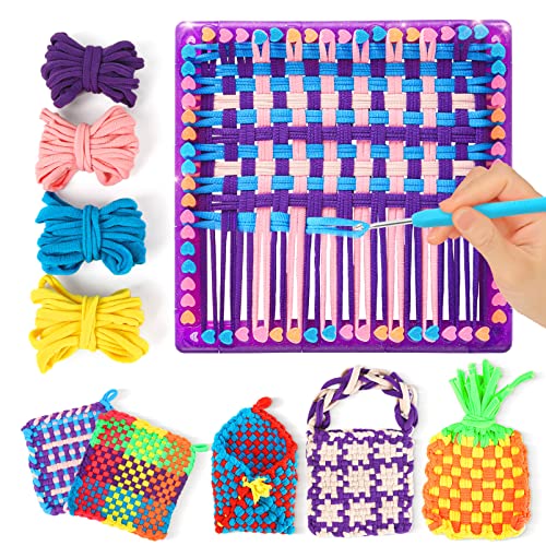 Weaving Loom for Kids - Arts and Crafts for Girls Ages 6-8-12 Potholder Loops Toys for Girls and Adults - Knitting Loom Set Pot Holder Weaving Kits - WoodArtSupply