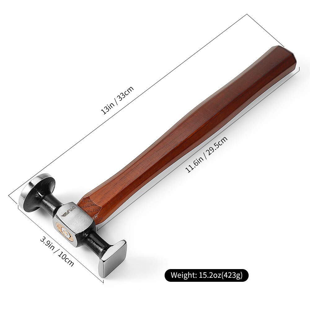 WUTA Leather Mallet Hammer Carbon Steel Double Head Hammer Cobbler Hammer for Professional Leather Craft Tool WUTA