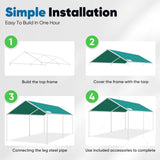 Quictent 10'X20' Heavy Duty Carport Car Canopy Carport Tent Car Shelter Canopy Outdoor Carport Canopy Boat Shelter-Green Quictent