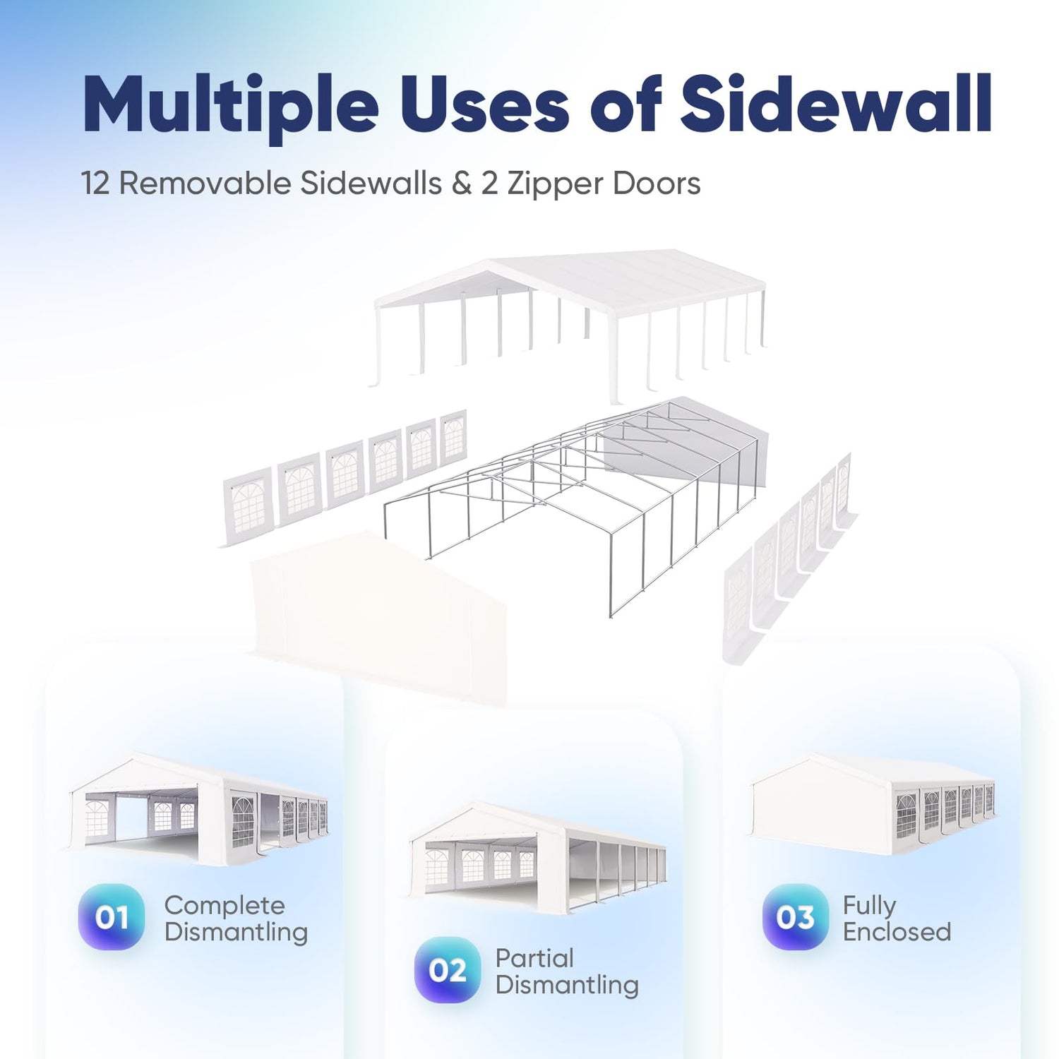 Quictent 20x40 Party Tent Heavy Duty Upgrade PVC Fire Retardent Vinyl Outdoor Gazebo Wedding Canopy Carport Shelter BBQ Tents with 6 Removable Quictent