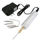 Yakamoz 0.7-1.2mm Mini Micro Electric Aluminum Hand Portable Handheld Drill with 15pcs Drill Bits, 2A Power Supply Included YAKAMOZ
