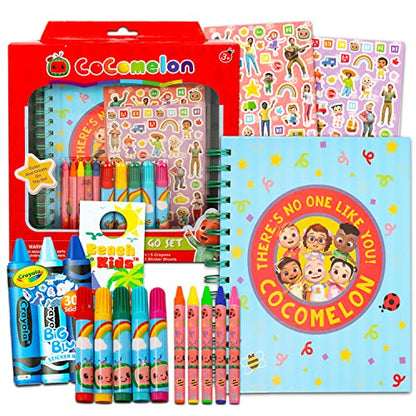 Creative Kids Cocomelon Stamp Set 36+ Piece Wooden Stamps Set Includes Ink  Pads, Stickers, Markers, Picture Frames - Montessori Wood Stamp Birthday