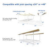 FLEXIMOUNTS Pro 4x8 Overhead Garage Storage Rack,Adjustable Garage Storage Organization Systerm,Heavy Duty Metal Garage Ceiling Storage Racks,800lbs FLEXIMOUNTS