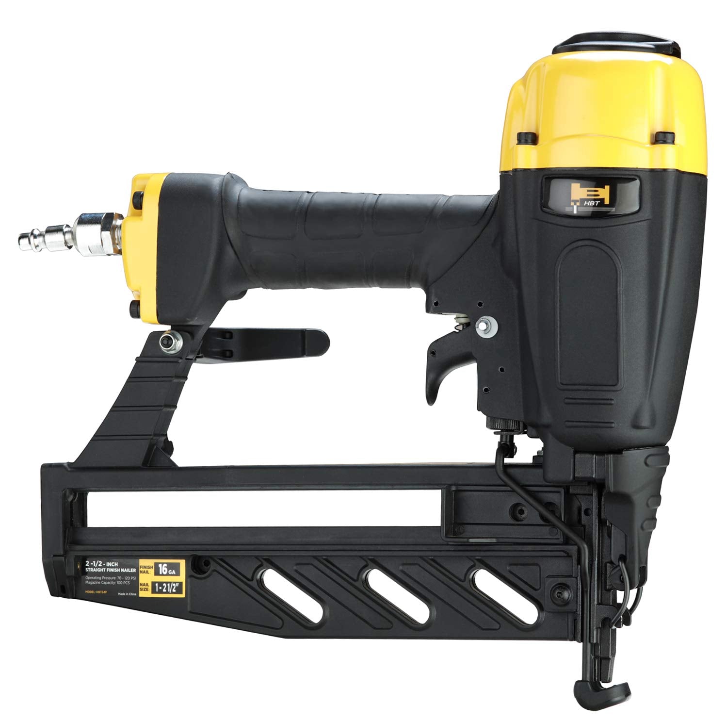 HBT HBT64P 16 Gauge Finish Nailer with Magnesium Housing, Straight Finish Nail Gun with Carrying Case, for 1-Inch up to 2-1/2-Inch Finish Nails HBT