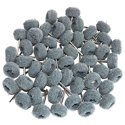 50PCS Abrasive Buffing Polishing Wheel Set for Rotary Tools,Non-Woven scouring pad Brush Polishing kit,Grit 800 Removal of Rust,Deburring on Metal FPPO
