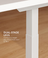 FLEXISPOT Pro Corner Desk Dual Motor L Shaped Computer Electric Standing Desk Sit Stand Up Desk Height Adjustable White Desk Home Office Table with FLEXISPOT