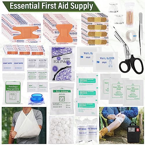 Survival First Aid Kit, Molle Medical Pouch 282PCS Outdoor Emergency Survival Gear and Equipment for Hiking Camping Hunting Car Boat Home Travel and XIFOZA