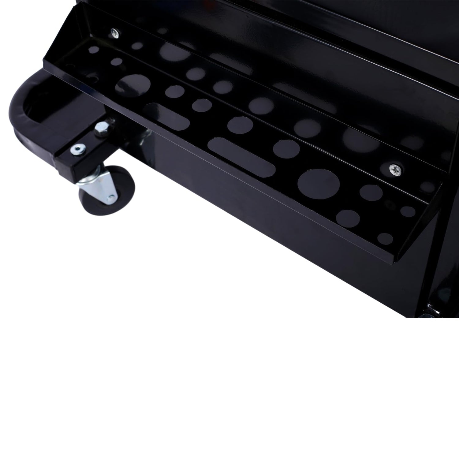 AMZOSS 3-Drawer Rolling Tool Chest Seat Garage Glider Mechanic Stool with Magnetic Side Trays, Heavy Duty Rolling Tool Box for Warehouse, Workshop, AMZOSS