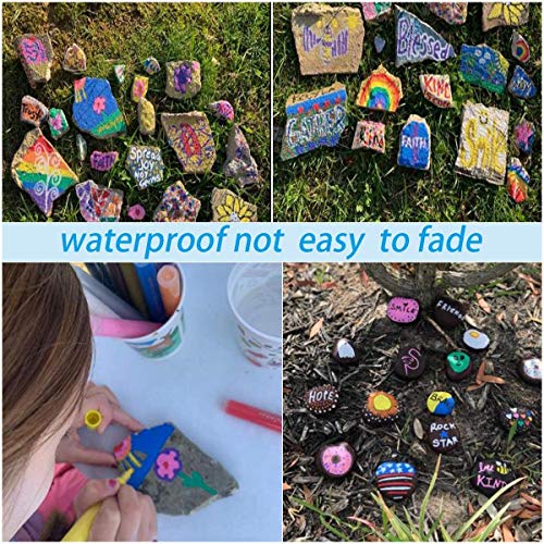 35 Premium Acrylic Paint Marker Pens, Double Pack of Both Extra Fine and Medium Tip, for Rock Painting, Mug, Ceramic, Glass, Wood, Fabric, Canvas, NAWOD