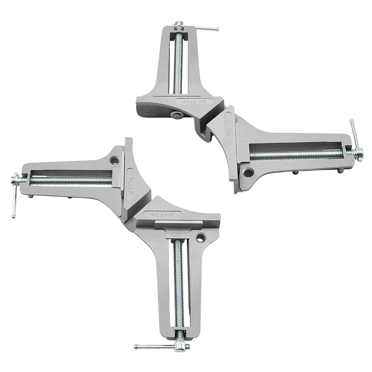 PONY 2-Piece 90 Degree Corner Clamp Set, Featured with 3’’ Maximum Opening, 200 lbs Clamping Force & 1/2’’ Clamping Height, Aluminum Alloy Body, PONY
