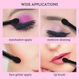 Deksias Disposable Dual Sided Eye Shadow Sponge Applicator Oval Tipped Eyeshadow Brushes Makeup Applicators (50PCS, black) Deksias