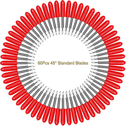 CJRSLRB 60Pcs Replacement Cutting Blades for Cricut Explore Air 2 /Air 3/Maker/Maker 3/Expression, 45 Degree Standard Fine Point Blade for Most Vinyl - WoodArtSupply