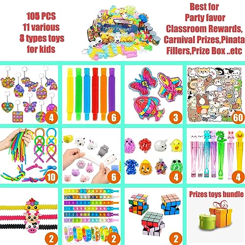 75 pcs Fidget Toys Kids Pack - Pinata Stuffers, Party Favors