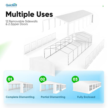 Quictent 20x40 Party Tent Heavy Duty Upgraded Galvanized Gazebo Wedding Canopy Big Tents Carport Event Shelter with Carry Bags