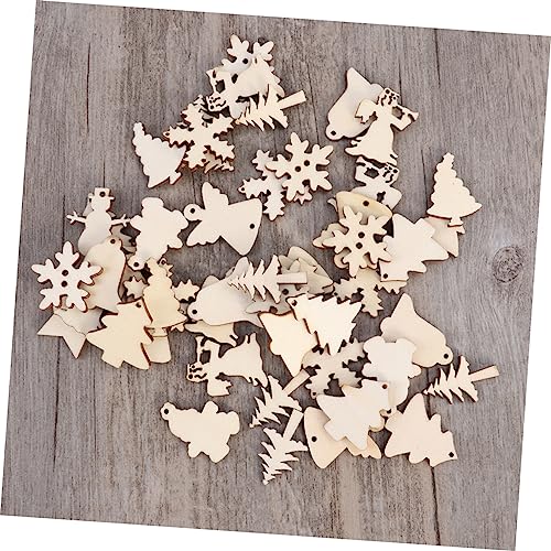 TEHAUX 100PCS Natural Unfinished Wood Slices Christmas Rustic Decor Unfinished Christmas Ornaments Unfinished Wood Crafts Centerpieces Rustic Wood TEHAUX