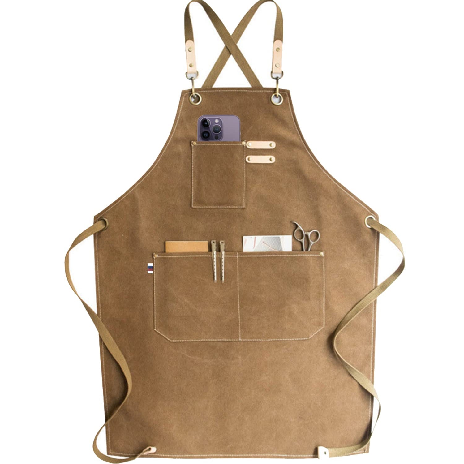 carrotez Chef Apron, Waterdrop Resistant Cotton Canvas Cross Back Adjustable Apron, M-XXL carrotez