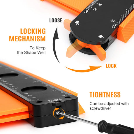 dodowin Contour Gauge, Men Gifts for Christmas, Stocking Stuffers for Him Dad Husband Boyfriend, Shape Duplicator Gadgets Flooring Tools for Tile dodowin