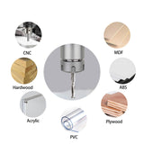 CNC Router Bits 1/8" Shank CNC Bit End Mill 1/16" Cutting Dia Flat Nose Carbide Endmill Two Flute Spiral Upcut Milling Cutter Tool Set for Wood PVC HOZLY