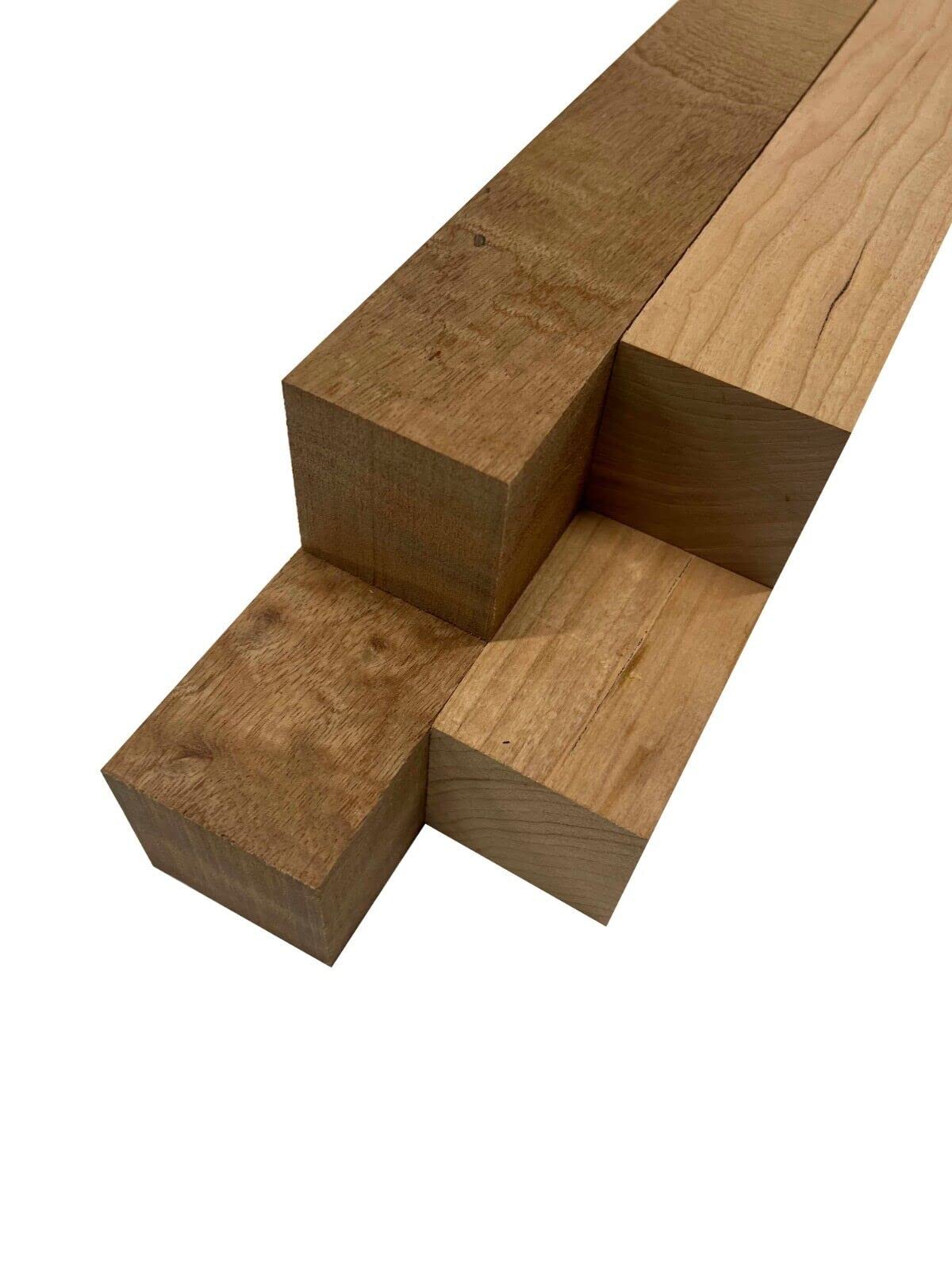 Pack of 4, Sapele, Cherry Turning Wood Blanks 2" X 2" X 30" Suitable Wood Pieces for Wood Crafts and Projects
