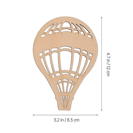 MAGICLULU 30pcs Wooden Unfinished Hot Air Balloon Slice Unpainted Wooden Hot Air Balloon Blank Hollow Hot Air Balloon Cutouts for DIY Craft Art MAGICLULU