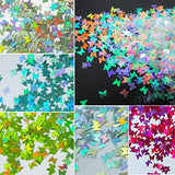 LoveOurHome 60g Butterfly Shapes Chunky Glitter Flakes Holographic Mylar Glitter Sequins Confetti Sparkles Manicure Nail Design Decor Resin Epoxy LoveOurHome