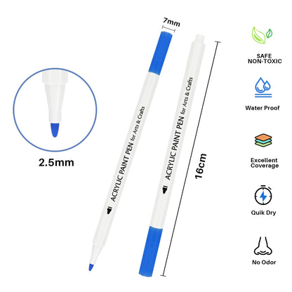 TBC The Best Crafts valve type Acrylic Paint Pen -24 Color Waterproof,  Non-Toxic, odorless, Suitable for Paper, Pottery, Stones, Backpacks, Glass