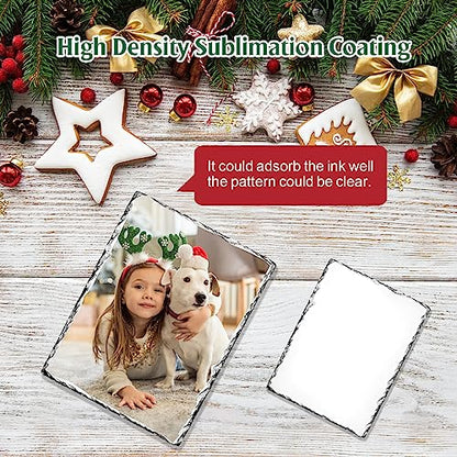 WANZELONYO Sublimation Slate Blanks 4x6 Inch Sublimation Plaque Rock Stone Picture Photo Plate 6 Pack Bulk