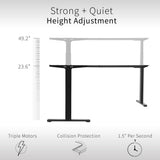 VIVO Electric Motor Height Adjustable Corner 3 Leg Standing Desk Frame, Frame Only, Sit Stand Ergonomic L Frame, Black, DESK-V130EB VIVO