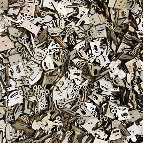 BESTOYARD 50pcs Unfinished Wood Cutouts Sewing Machine Wood Shapes Pieces Wood Discs Slices for DIY Crafts - WoodArtSupply