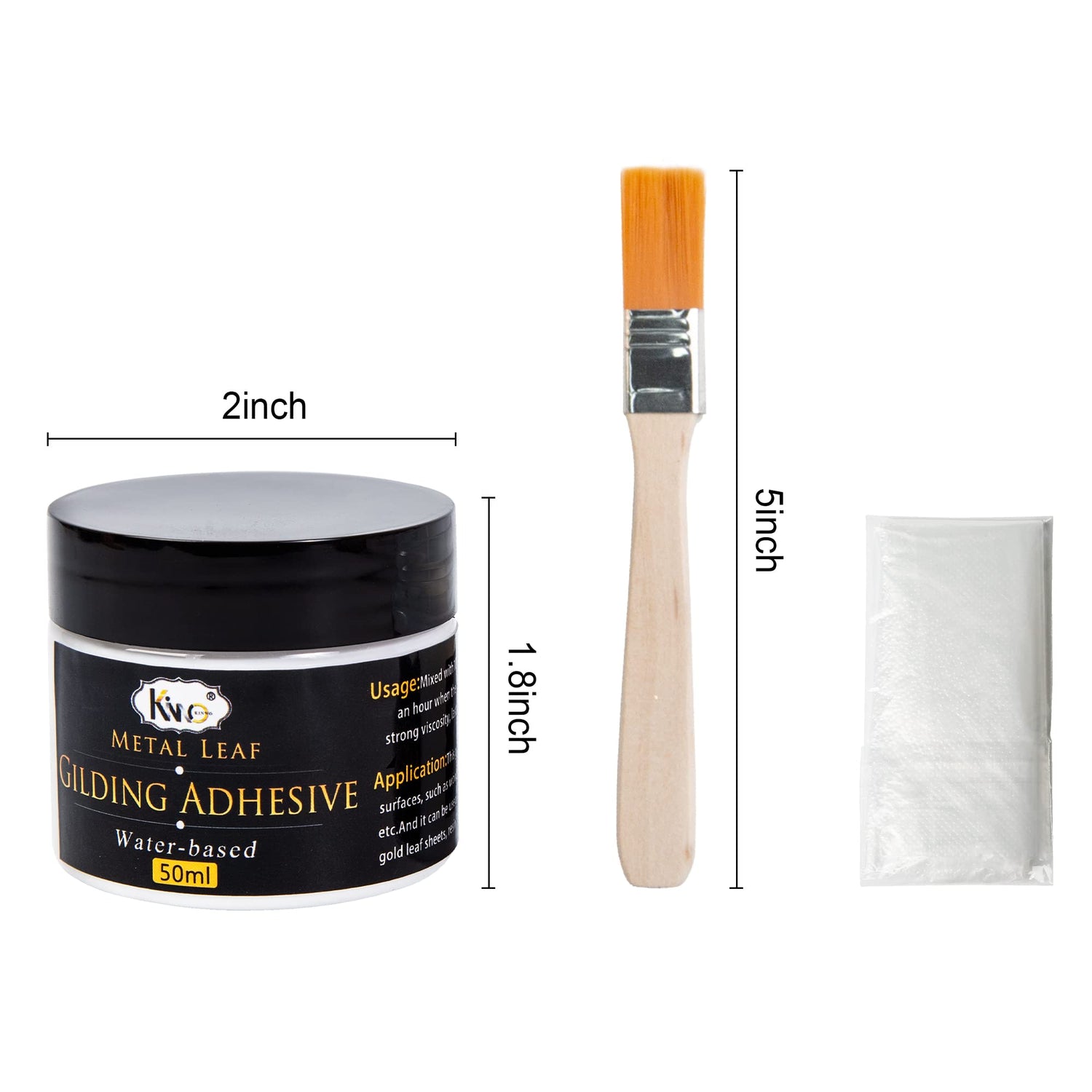 Gilding Adhesive, 100ml Epoxy Resin Gold Leaf Adhesive for Professional Craft Use, Water Based Gold Leaf Paint for Craft Art Use, Pasting Foil KINNO