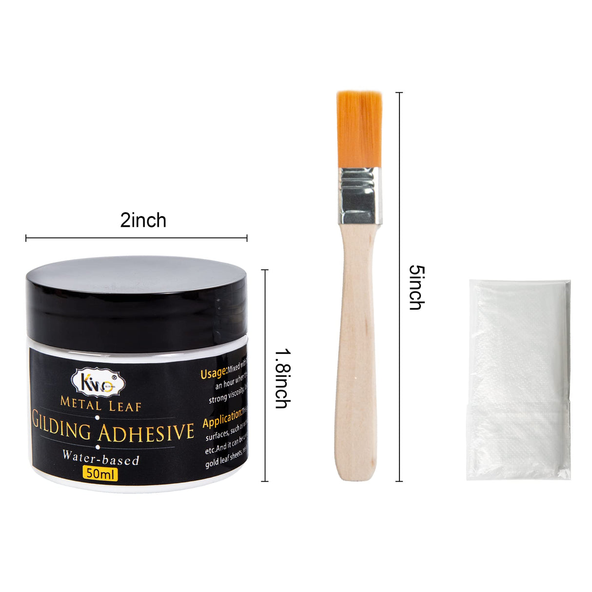 Gilding Adhesive, 100ml Epoxy Resin Gold Leaf Adhesive for Professional Craft Use, Water Based Gold Leaf Paint for Craft Art Use, Pasting Foil KINNO