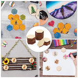 Decoraciones para Salas De Casa Hexagon 50Pcs Wooden Hexagon Pieces Unfinished Hexagon Cutout Christmas DIY Craft Supplies Decorations Ornaments 60MM Milisten