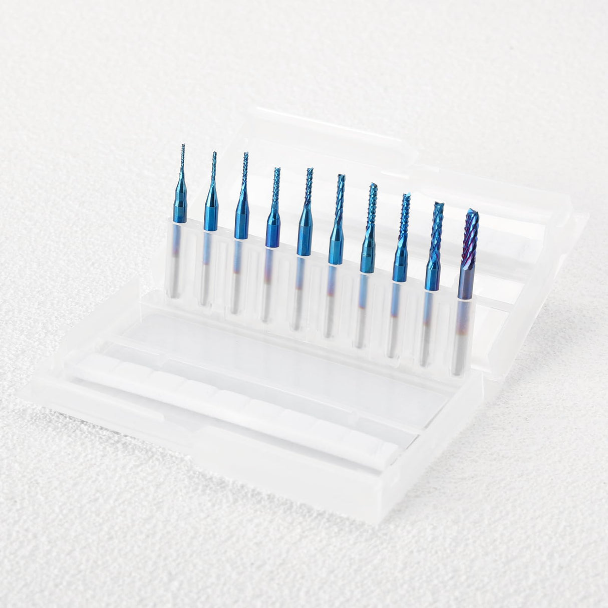 SainSmart Genmitsu 10Pcs Nano Blue Coat End Mill CNC Router Bits, 0.8-3mm, 1/8" Shank SainSmart
