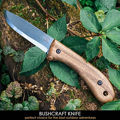 BeaverCraft BSH2 Bushcraft Knife Steel Blade – Fixed Blade Knife – Camping Knife Survival Knife Full Tang – Hiking Knife for Every Task – Camp Knife