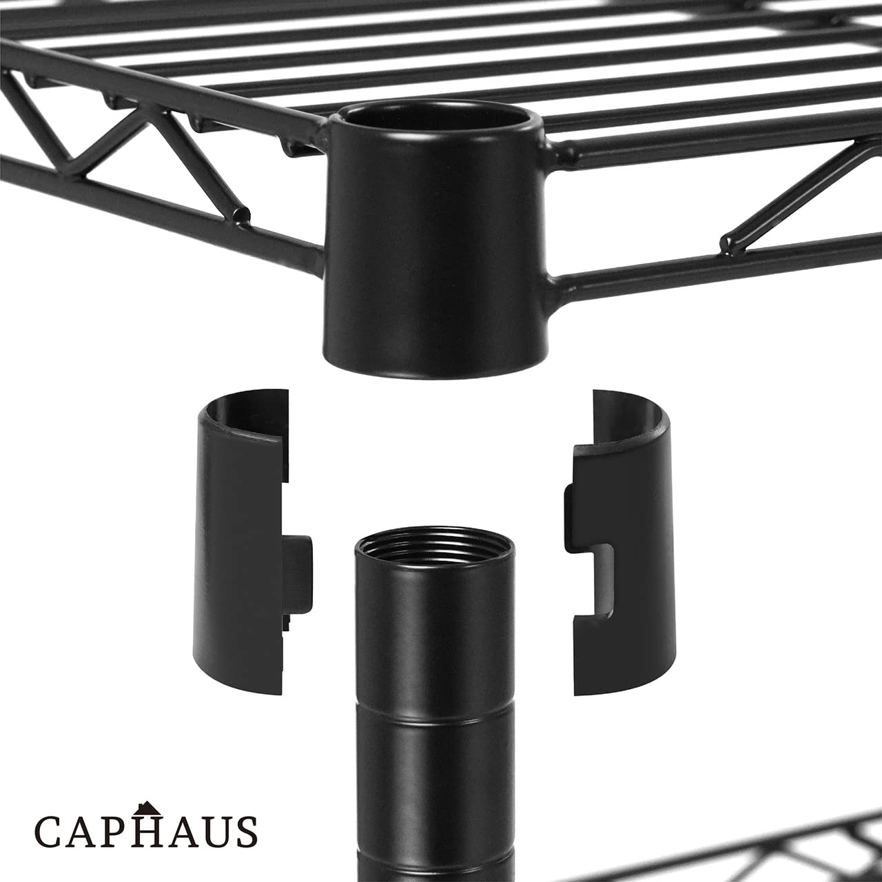 CAPHAUS 3/4/5-Tier Adjustable Height Wire Shelving Unit, Rack Shelving, Metal Steel Shelves, Garage Organizer, Utility Storage Shelf, 3-Tier Without CAPHAUS
