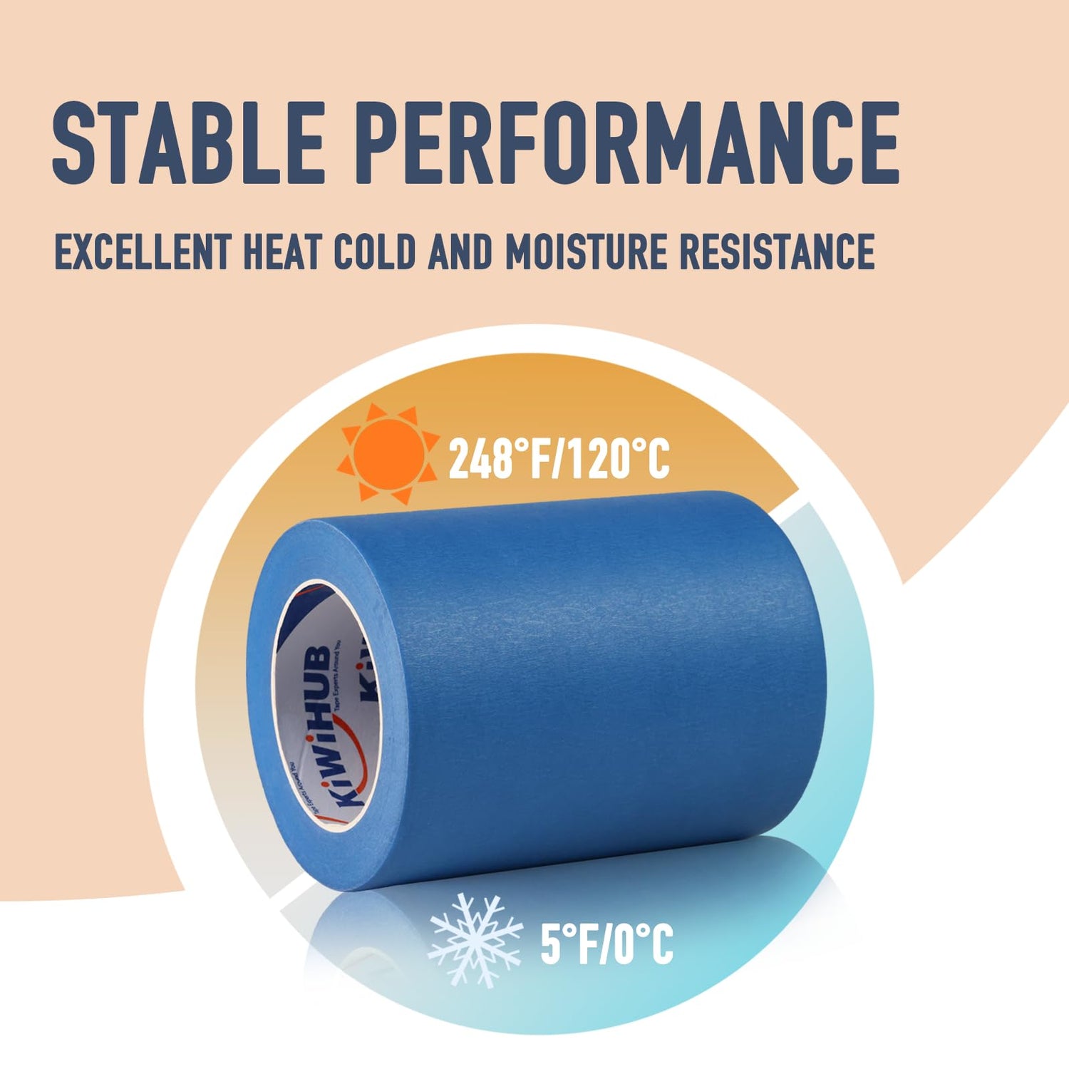 KIWIHUB Wide Blue Painters Tape, 4in x 55Y, Blue Masking Tape for Laser Cutting/Engraving & 3D Printing Bed, Painting Tape for Indoor and Outdoor Use KIWIHUB