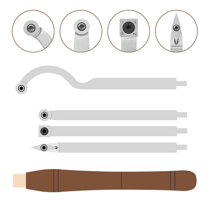 IMOTECHOM 4-Pieces Carbide Tipped Woodturning Tools Lathe Chisel Set with Stainless Steel Blade, Wooden Box - WoodArtSupply