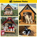 Outdoor Dog House, Waterproof Puppy Shelter Indoor Doghouse with Elevated Floor, Anti-Bite Design Dog Home for Small Medium Dogs with Porch Aivituvin