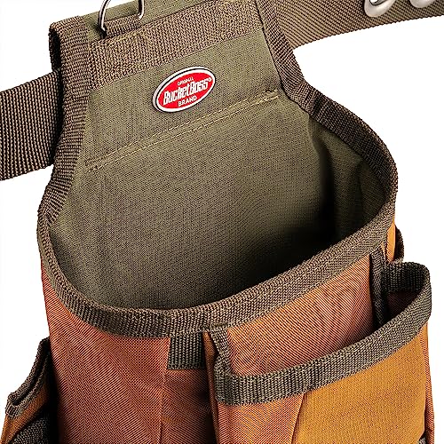 Bucket Boss - AirLift Tool Belt with Suspenders, Tool Belts - Original Series (50100) with 12 pockets, Brown , 52 Inch Bucket Boss