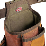 Bucket Boss - AirLift Tool Belt with Suspenders, Tool Belts - Original Series (50100) with 12 pockets, Brown , 52 Inch Bucket Boss