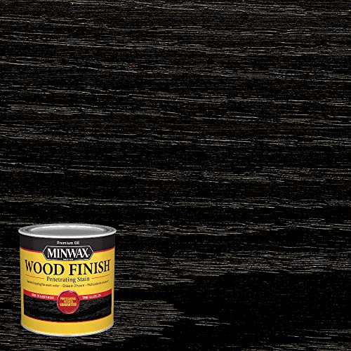 Minwax Wood Finish 227644444, 1/2 Pint, True Black - WoodArtSupply