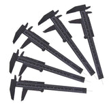 TamBee 6Inch 150mm Mini Caliper Double Scale Plastic Vernier Caliper for Jewelry Sliding Gauge Ruler Measuring Tool 5PCS(Black) TamBee